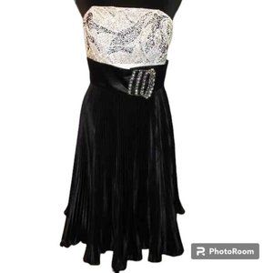 Princess Collection Strapless Dress NWT Size 6 Beaded & Rhinestones Pleated